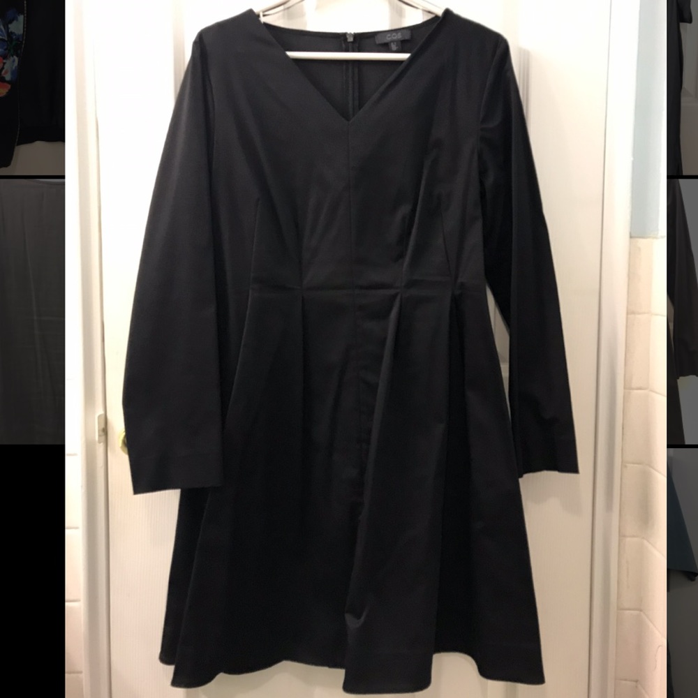 COS black v-neck dress
